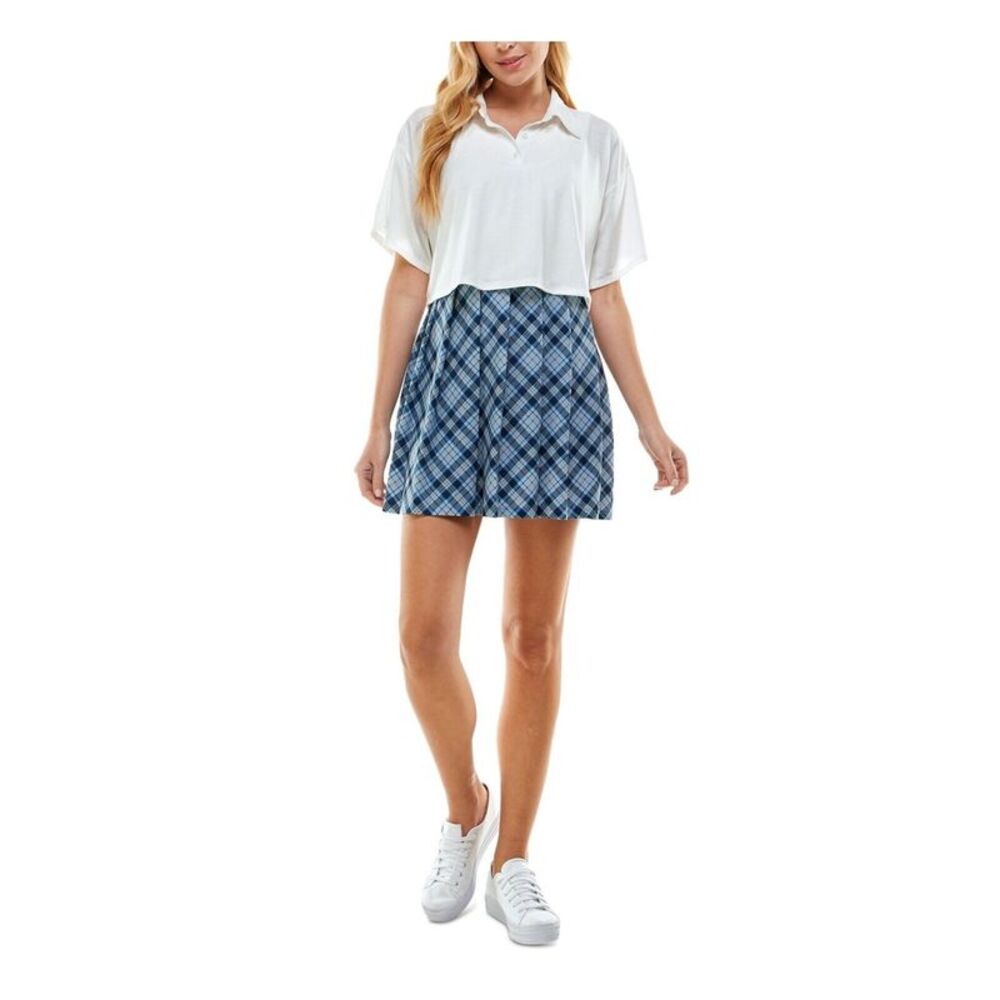 KINGSTON GREY Womens Top Blue Short Sleeve Collared Polo Style Juniors XS